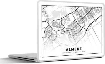 Laptop sticker - 12.3 inch - Kaart - Almere - Nederland - 30x22cm - Laptopstickers - Laptop skin - Cover