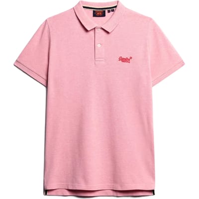 Superdry Classic Poloshirt Melange Roze - Maat XXL - Heren