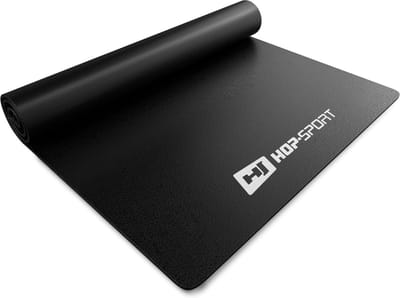 Hop-Sport Vloerbeschermingsmat Fitnessmatvan PVC 220x110cm, 0,6 mm Dikke Onderlegger en Beschermingsmat voor Fitness en Sporttoestellen, in Drie Maten naar Keuze, zwart