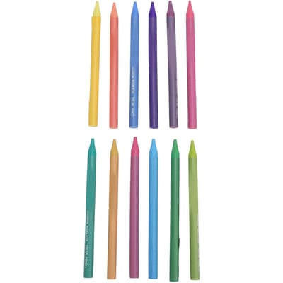 Set de 12 Crayons de Couleur Sans Bois Couleurs Vibrantes Solubles dans l'Eau Crayons de Couleur Assortis pour Écoles Bureaux Églises