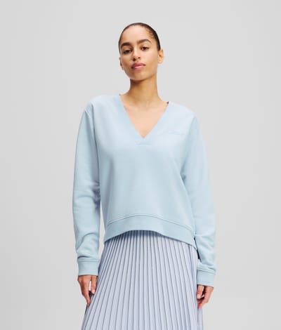 Karl Lagerfeld V-neck Sweatshirt Kentucky Blue Taglia: S | Maglie a manica lunga Outlet | Donna | Blu