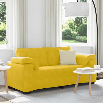 vidaXL - Loveseat - Sofa - Geel - 180x77x82 - cm - Fluweel