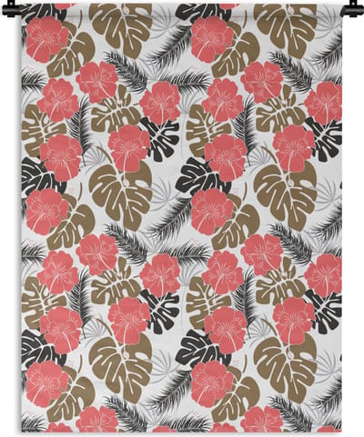 Wandkleed - Wanddoek - Exotische planten - Patronen - Hawaii - 150x200 cm - Wandtapijt