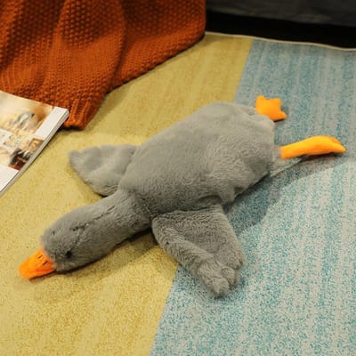 50-190cm Grote Bruine Knuffeldieren Eend Kawaii 7 Kleuren Reusachtige Gans Pluche Speelgoed Slaapkussen Groot Kerstcadeau Voor Kinderen 50cm grijs