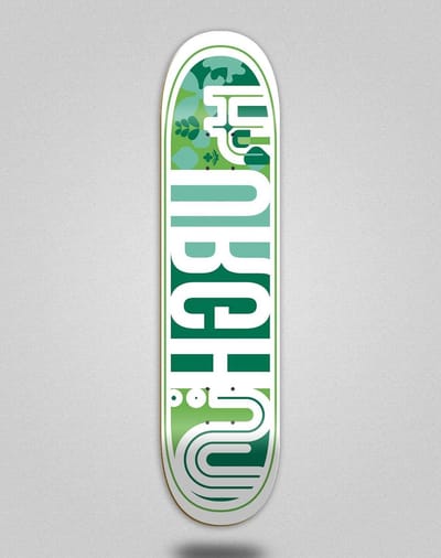 Skateboard Deck - Tabla Skateboard - Street Skateboarding - Duurzaam Ontwerp - 8.25 Inch - Wit Groen