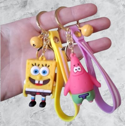 Pradeo - Duo Pack - Alternatieve Sleutelhanger Van Spongebob & Patrick - Spongebob Squarepants - Hard Siliconen - Cadeau Voor Volwassenen en Kinderen - Geschenk Voor Verjaardagen en Feestdagen - Cadeautje Voor Hem & Haar - Key Chain
