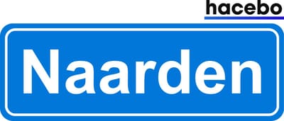 Hacebo - Plaatsnaam Sticker - 29x10 CM - Naarden sticker - Verkeersborden sticker - grappige cadeaus - Naarden
