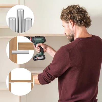 Shelf Support Plugs 5 x 45 mm - Pack van 25 - Cylindrical Holders voor Kasten en Meubels