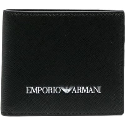 Emporio Armani Klassiek Logo Opvouwbare Business Casual Leren Portemonnee Heren portemonnee Zwart Y4R168-Y020V-81072 Basic Set (Bag+Dust Bag) black