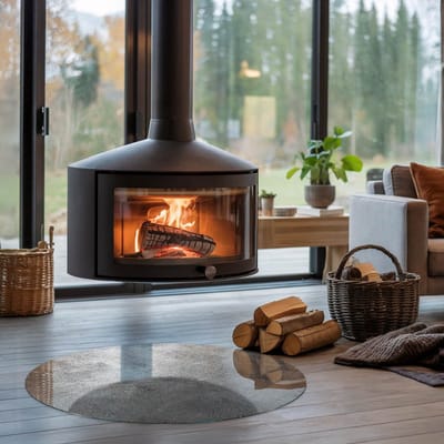 Coloray Vloerplaat Houtkachel - Vloerplaat voor Houtkachel - 90 cm x 90 cm - Vloerplaat Open Haard - Grijs Vloerplaat Kachel - Onderplaat - Plaat voor Onder Kachel - Kachel Vloerplaat - Onderplaat Voor Houtkachel