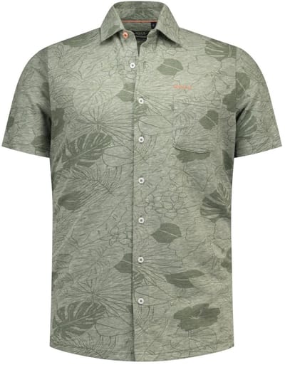 New Zealand Auckland Overhemd Shirt Short Sleeve 26dn592s 1772 Vintage Army Melange Mannen Maat - M
