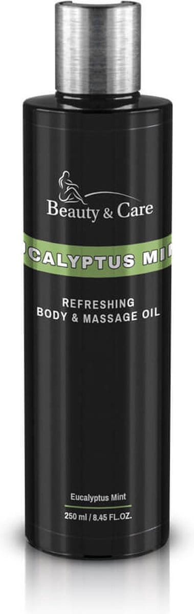 Beauty&Care® Eucalyptus Mint Massage oil - Eucalyptus en Munt - voor massages en body oil - Eucalyptus Globulus olie, Mentha Arvensis olie en Zoete Amandel olie - Massage olie met Etherische Olie - Verzorging & Accessoires - 250 ml fles