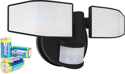 Batterij LED Spot met Bewegingsmelder - Draaibare Schijnwerper 400 Lumen Spatwaterdicht Koel Wit