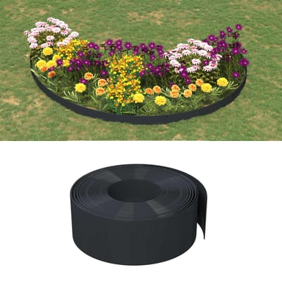 vidaXL - Tuinranden - 5 - st - 10 - m - 20 - cm - polyetheen - zwart