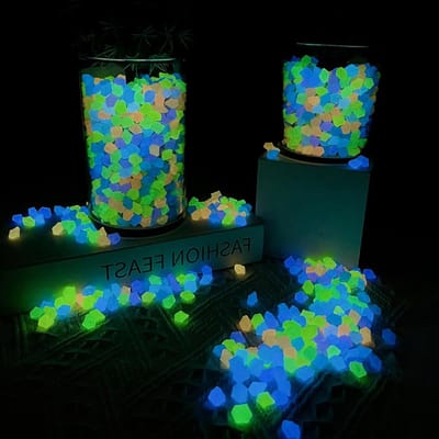 200 Stuk 1 cm Kleine Diamantstenen - Kleurrijke Fluorescerende Steentjes voor Aquariums, Tuinieren en Decoratie