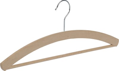 De Kledinghanger Gigant - Kledinghanger - Volwassenen - 1519-42 - 50 Stuks - Blousehanger - Shirthanger - Beukenhout - Naturel Gelakt - Broeklat - 42 cm - Kleerhanger (1519_2/42_59_M/50)