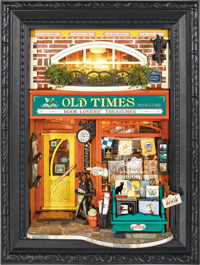 Robotime Old Times Bookstore - Rolife DIY Miniature House Series - DP004 - Miniatuur - Knutselen - Modelbouw - Cadeautip