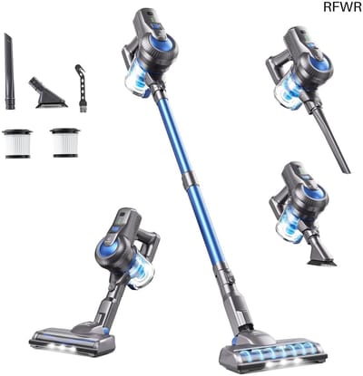 Draadloze Stofzuiger - Steelstofzuiger - Huishouden Schoonmaken - Vrijstaand Design - 30 Minuten Werktijd - Blauw