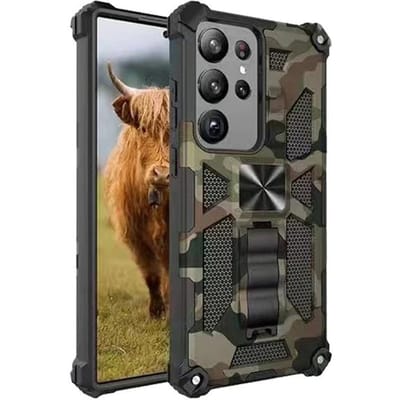 Militaire Camouflage Schokbestendige Armor Case Voor Samsung Galaxy S23 S24 FE S21 S25 ULTRA A56 A36 A26 A16 A06 Verborgen Standaard Telefoonhoes For Samsung S24Ultra