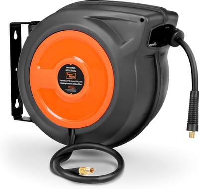 Intrekbare Luchtslanghaspel 3/8" x 15m - Heavy Duty Polypropyleen voor Binnen en Buiten