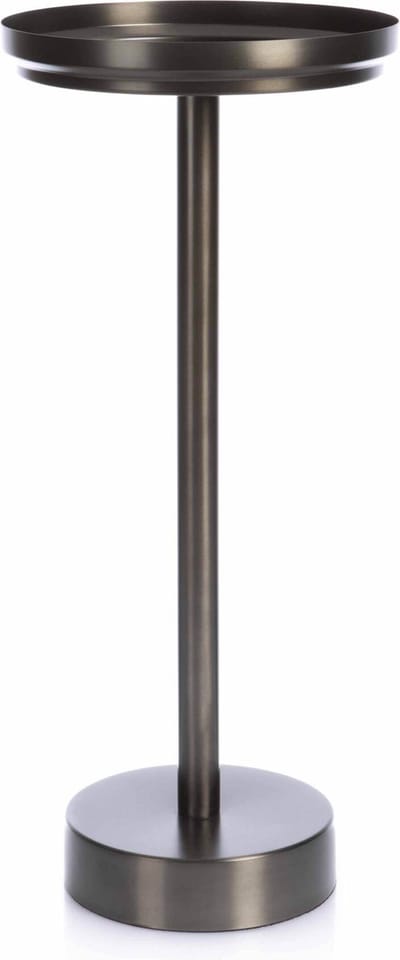 XLBoom Rondo Dienbladtafel Soft Black - 28x28x64cm - Luxe design dienblad op standaard voor wijnkoeler ontworpen door Sascha Sartory