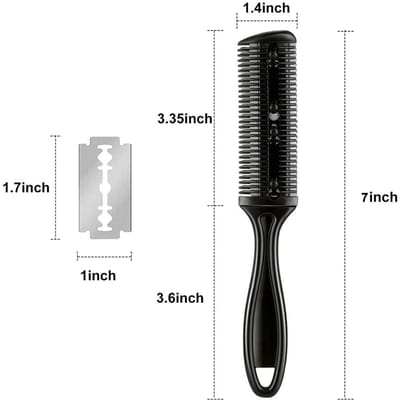 Lot de 3 peignes de coupe double face avec 10 lames en acier inoxydable noir
