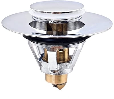 Dailygoods- Wastafelstop Universeel - Pop-up Afvoerplug - Roestvrij Staal - Geschikt voor Gootsteenafvoergaten 34-38 mm - Waterdichte Afdichting - Veerkrachtige Kern