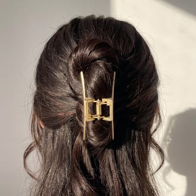 YOSMO - Kleine Metalen Haarklem - Goud - Mini Bananenvorm - Fijne Haarclip - 7 cm