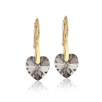 Montebello Oorbellen Lily HG90 - 925 Zilver Verguld - Swarovski Hart - Ø10mm - 25mm