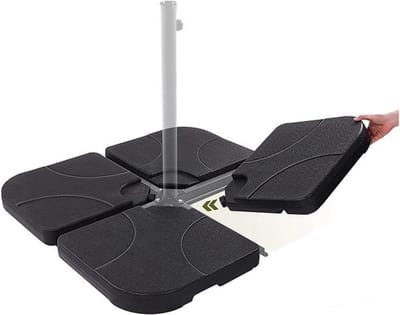 ZMR® Parasolvoet Vulbaar - Parasolvoet - Parasolvoet op Wielen - Zwart - 50cm x 50cm x 7cm