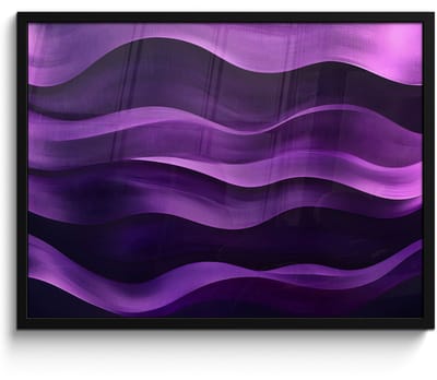 Poster in lijst - Fotolijst 70x50 cm - Posters - Golven - Abstract - Paars - Posterlijst zwart - Decoratie - Wanddecoratie woonkamer - Muurdecoratie slaapkamer
