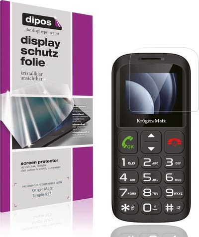 dipos – 4x Beschermfolie geschikt voor Kruger Matz Simple 923 | Krasbestendige & heldere Screenprotector Ultra-Thin