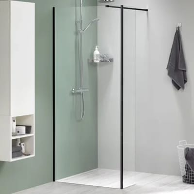 Sealskin Inloopdouche Mix&match 88x200cm - Mat Zwart Profiel - 8 Mm Helder Glas