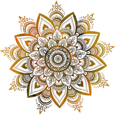Dailygoods- Muurtattoo Gouden Boho Bloemen - Wanddecoratie Slaapkamer - Muursticker Mandala - Waterdicht - Afneembaar - Geschikt voor Yoga