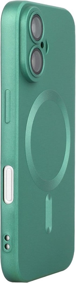 ENKAY Hoesje - Geschikt voor iPhone 16 Hoesje - ENKAY Colour TPU Back Cover met Camera Lens Protector - MagSafe Compatible - Groen
