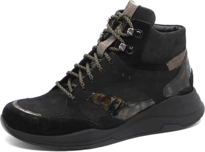 Durea Dames Enkelboot - 9755-685-0005 Zwart/Combi - Wijdte H - Maat 5