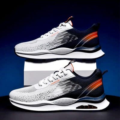 WTEMPO Zomersneakers voor heren, ademend, buitensportschoenen van mesh, casual loopschoenen, dikke zolen, antislip, onhandige sneaker 44 grijs
