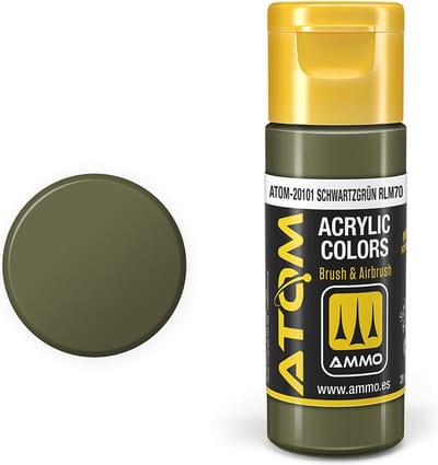 AMMO by Mig Jimenez Hobbyverf Acrylverf - MIG 20101 ATOM - Schwartzgrun RAL70 - Acryl - 20ml Verf flesje - 20 ml