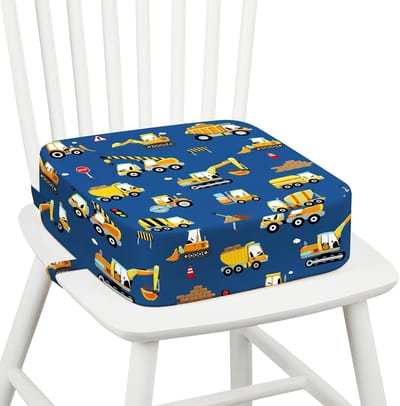 PromoHome Peuterstoelverhoger voor Eettafel, 10 cm Dik, Antislip, Verstelbare Riemen, Afneembaar & Wasbaar, Graafmachine