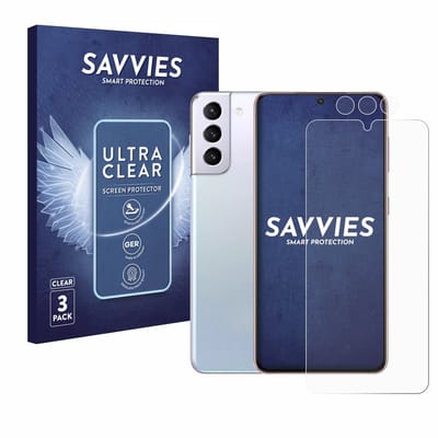 Savvies - Screenprotector voor Samsung Galaxy S21 (Voor+Camera) - Folie Beschermfolie transparant 6 Stuks