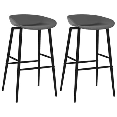 vidaXL - Barstoelen - 2 - st - grijs