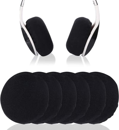 6 Stuks Wasbare Oorkussens en Zweetbeschermers voor Hoofdtelefoons, Stretchy Earcups en Stofhoezen voor Hoofdtelefoon van 6cm-7.5cm