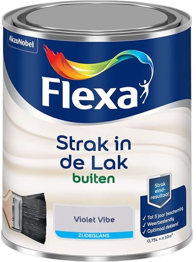 Flexa - Strak In De Lak Buitenlak Zijdeglans - Violet Vibe - Mengverf - 750 Ml