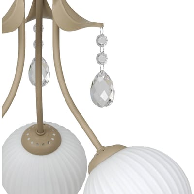 Milagro Lighting Plafondlamp Celeste, taupe, Ø 40 cm, metaal, 3-lamps