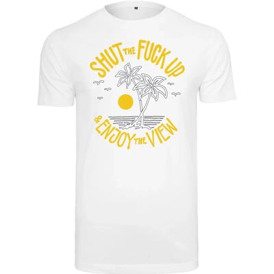 Mister Tee - Shut the Fuck Up & Enjoy The View Heren T-shirt - S - Wit