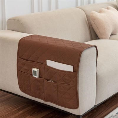 Effen Kleur Zak Sofa Armleuning Hoes Stofdicht Sofa Zij Slipcover Antislip Anti-kat Krab Armleuning Opbergtas voor Woondecoratie 1PC 50x90cm