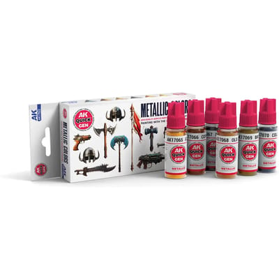 Set van metallic acrylverf AK Interactive Quick Gen (x6)