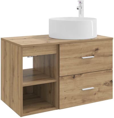 vidaXL - Badkamermeubel - Set - 2 - st - Artisanaal - eiken - Bewerkt - hout