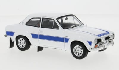 Ford Escort MK I RS 2000 1973 Wit Blauw Modelauto 1/24 Whitebox