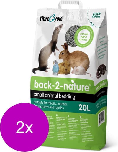Back-2-Nature Bedding & Litter - Bodembedekking - 2 x 20 l